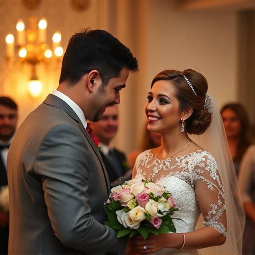 Candid shot of a wedding ceremony at LensCrafters Studios